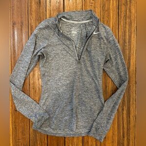 Nike Women's Heathered Gray DRI-FIT 1/4 zip